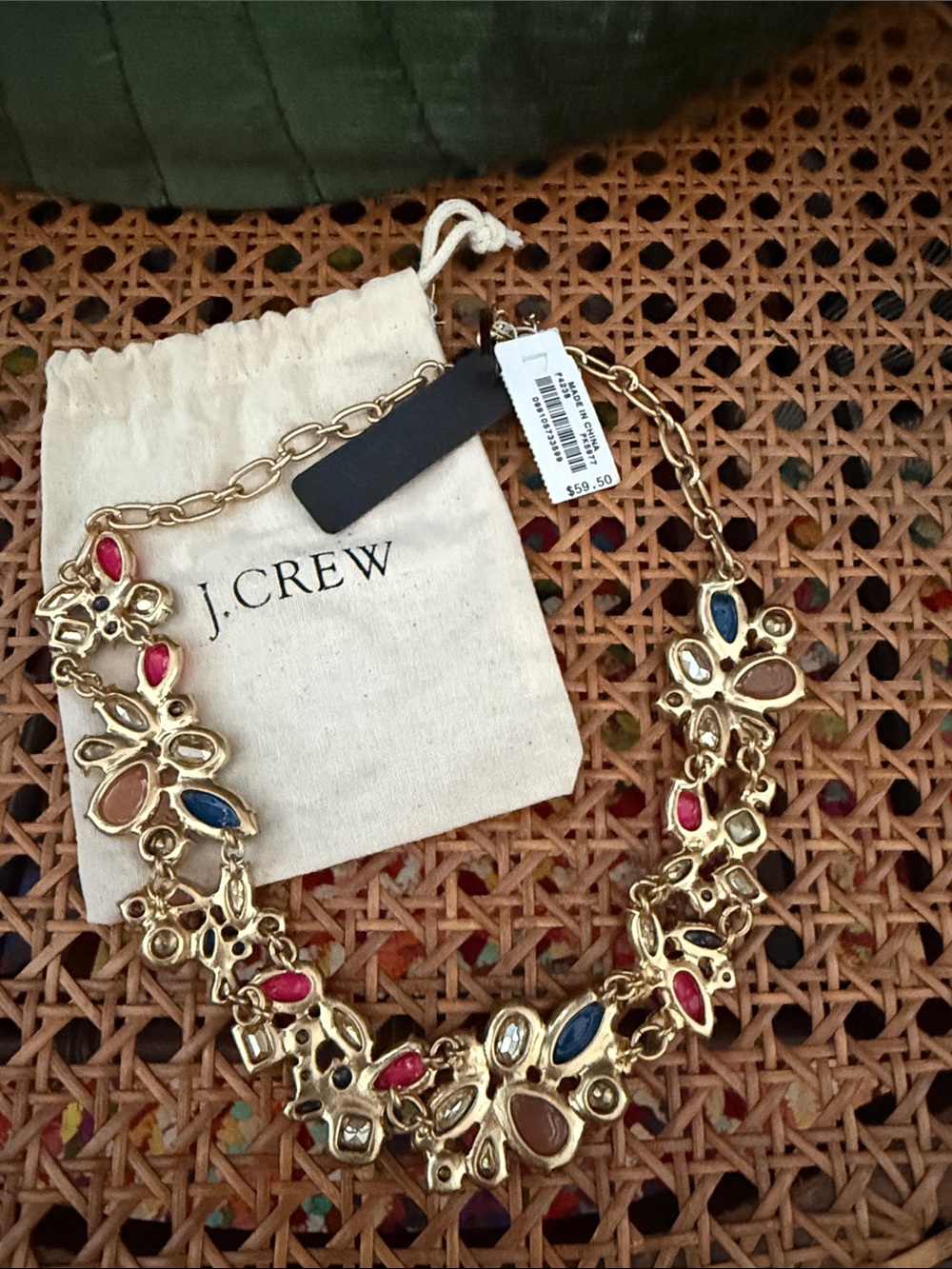 NWT J Crew Jewel Tone Mixed Stones Eclectic Whimsical Chic Statement Necklace - Picture 2 of 3